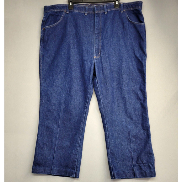 Comfort Action Sport Jeans Mens 48 Blue Denim Dark Wash Pockets -HEMMED - Picture 1 of 14